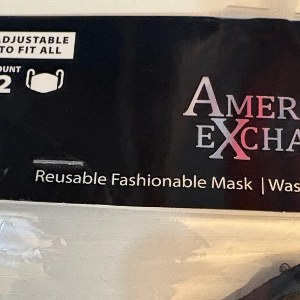 American Exchange Black & Burgundy Face Masks with Pearl Studs - 2 Pack
